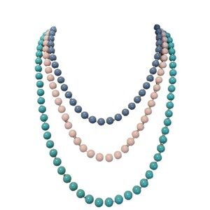 Premier Designs Woman layering necklace pink blue & teal color